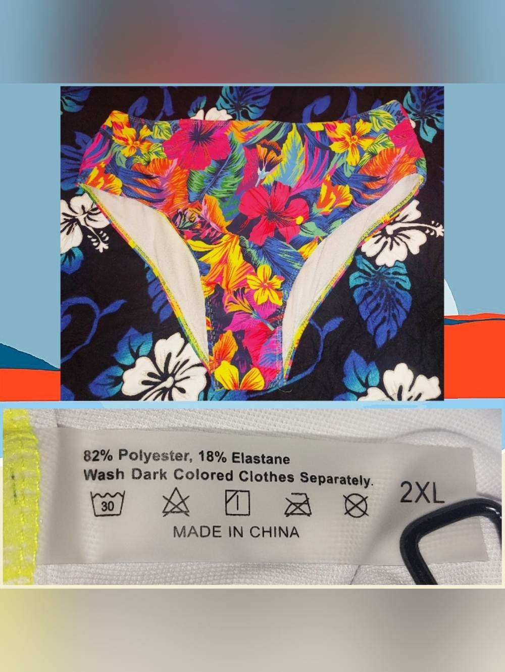Unknown brand Multicolor Tropical Floral Print Soft Knit Swim Bottom Sz 2XL
